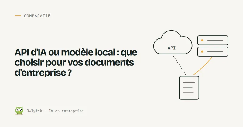 Illustration : deux chemins pour traiter un document, un service d'IA en ligne et un modèle installé sur un serveur interne