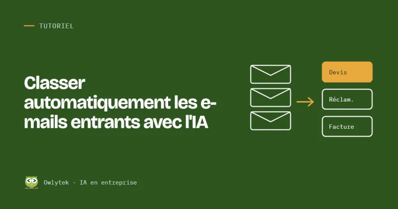 Illustration : des e-mails entrants triés automatiquement dans des dossiers par catégorie