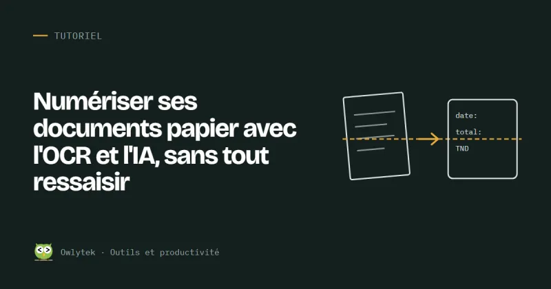 Illustration : un document papier scanné devient du texte puis des données structurées