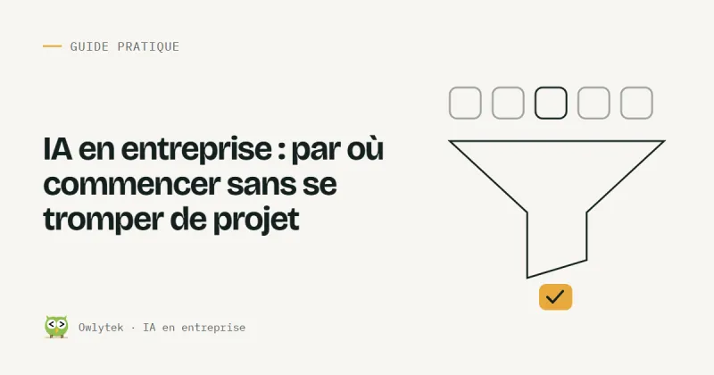 Illustration : une tâche métier passe par un filtre de critères avant de devenir un projet d'IA
