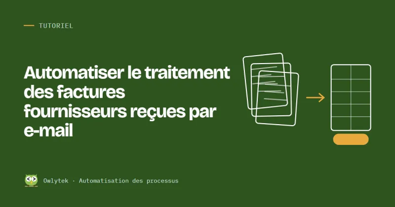 Illustration : des factures reçues par e-mail sont lues automatiquement puis rangées dans un tableau